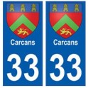 33 Carcans blason  ville sticker autocollant plaque