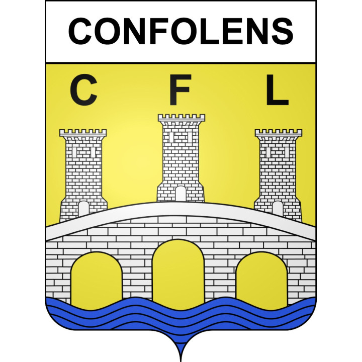 Confolens Sticker wappen, gelsenkirchen, augsburg, klebender aufkleber