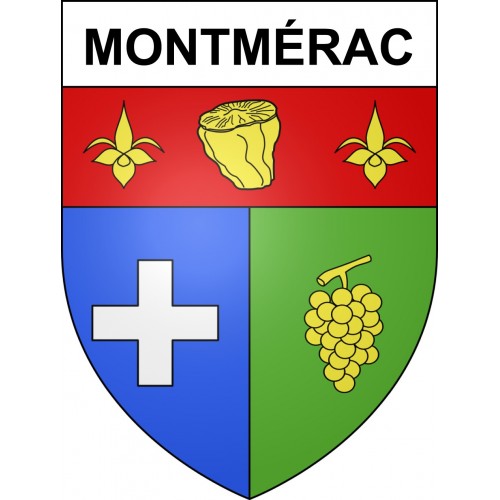 Pegatinas escudo de armas de Montmérac adhesivo de la etiqueta engomada
