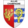 Pegatinas escudo de armas de Allas-Champagne adhesivo de la etiqueta engomada