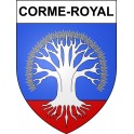 Pegatinas escudo de armas de Corme-Royal adhesivo de la etiqueta engomada
