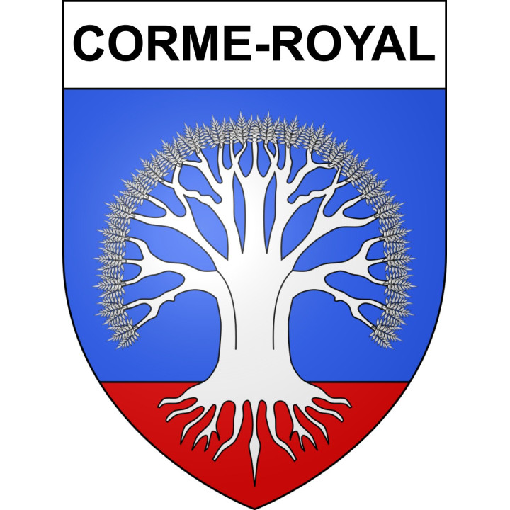 Pegatinas escudo de armas de Corme-Royal adhesivo de la etiqueta engomada
