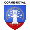 Pegatinas escudo de armas de Corme-Royal adhesivo de la etiqueta engomada