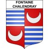 Pegatinas escudo de armas de Fontaine-Chalendray adhesivo de la etiqueta engomada