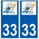33 Carcans logotipo de la ciudad de la etiqueta engomada de la etiqueta engomada de la placa