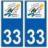 33 Carcans logo ville sticker autocollant plaque