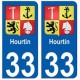 33 Hourtin blason  ville sticker autocollant plaque