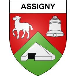Assigny 18 ville sticker blason écusson autocollant adhésif