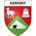 Assigny 18 ville sticker blason écusson autocollant adhésif