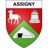 Assigny 18 ville sticker blason écusson autocollant adhésif