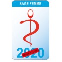 Caducée sage femme logo 530 sticker autocollant