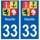 33 Hourtin blason  ville sticker autocollant plaque