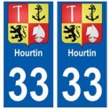 33 Hourtin blason  ville sticker autocollant plaque