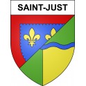 Saint-Just 18 ville sticker blason écusson autocollant adhésif