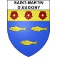 Pegatinas escudo de armas de Saint-Martin-d’Auxigny adhesivo de la etiqueta engomada