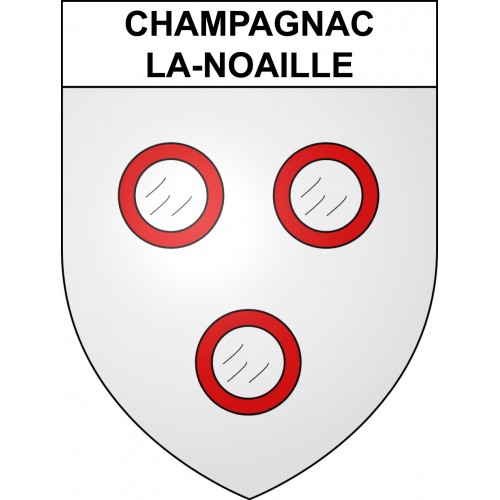 Pegatinas escudo de armas de Champagnac-la-Noaille adhesivo de la etiqueta engomada