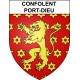 Pegatinas escudo de armas de Confolent-Port-Dieu adhesivo de la etiqueta engomada