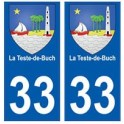 33 La Teste-de-Buch blason  ville sticker autocollant plaque