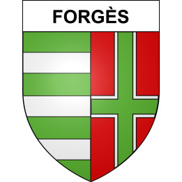 Pegatinas escudo de armas de Forgès adhesivo de la etiqueta engomada