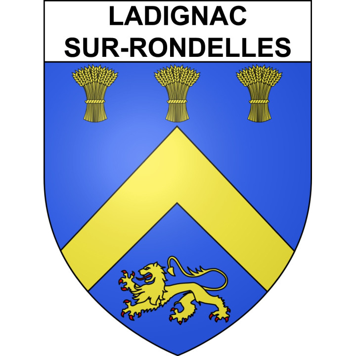 Ladignac-sur-Rondelles Sticker wappen, gelsenkirchen, augsburg, klebender aufkleber