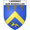 Pegatinas escudo de armas de Ladignac-sur-Rondelles adhesivo de la etiqueta engomada