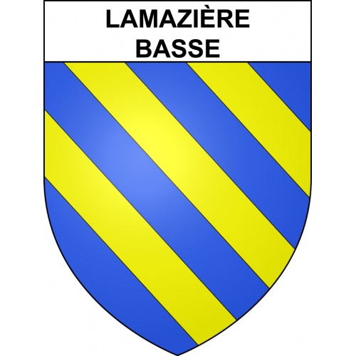 Pegatinas escudo de armas de Lamazière-Basse adhesivo de la etiqueta engomada