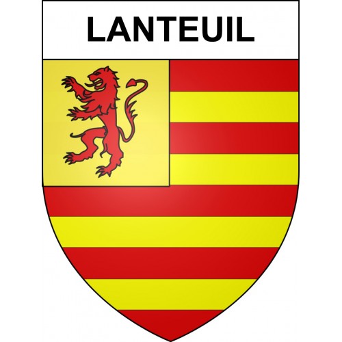 Pegatinas escudo de armas de Lanteuil adhesivo de la etiqueta engomada