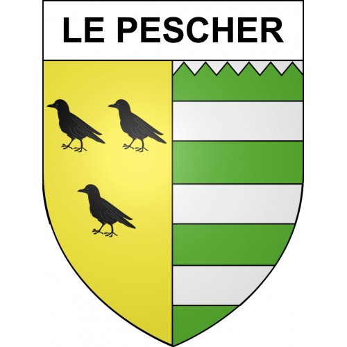 Pegatinas escudo de armas de Le Pescher adhesivo de la etiqueta engomada