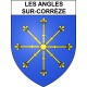 Les Angles-sur-Corrèze 19 ville sticker blason écusson autocollant adhésif