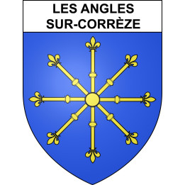 Les Angles-sur-Corrèze 19 ville sticker blason écusson autocollant adhésif