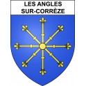 Les Angles-sur-Corrèze 19 ville sticker blason écusson autocollant adhésif