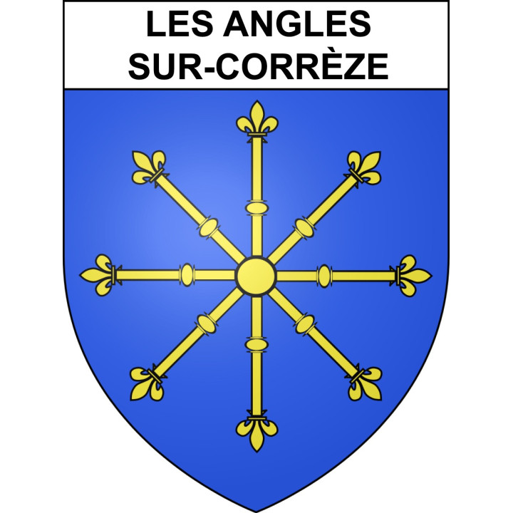 Les Angles-sur-Corrèze 19 ville sticker blason écusson autocollant adhésif