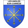 Les Angles-sur-Corrèze Sticker wappen, gelsenkirchen, augsburg, klebender aufkleber