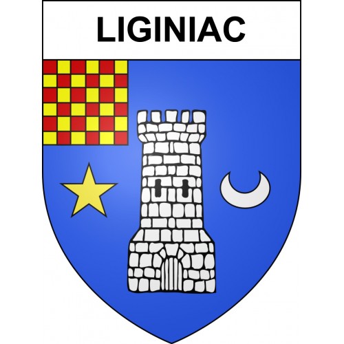 Pegatinas escudo de armas de Liginiac adhesivo de la etiqueta engomada