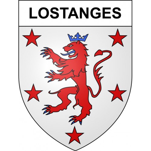 Pegatinas escudo de armas de Lostanges adhesivo de la etiqueta engomada