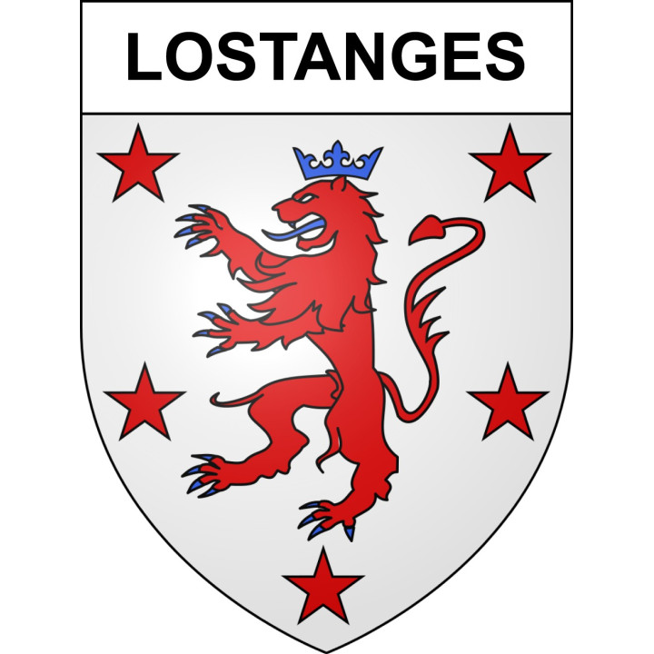 Pegatinas escudo de armas de Lostanges adhesivo de la etiqueta engomada