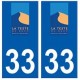 33 La Teste-de-Buch logo ville sticker autocollant plaque