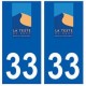 33 La Teste-de-Buch logo ville sticker autocollant plaque
