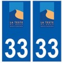 33 La Teste-de-Buch logotipo de la ciudad de la etiqueta engomada de la etiqueta engomada de la placa