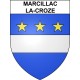 Pegatinas escudo de armas de Marcillac-la-Croze adhesivo de la etiqueta engomada