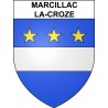 Pegatinas escudo de armas de Marcillac-la-Croze adhesivo de la etiqueta engomada