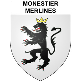 Pegatinas escudo de armas de Monestier-Merlines adhesivo de la etiqueta engomada