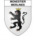 Monestier-Merlines 19 ville sticker blason écusson autocollant adhésif