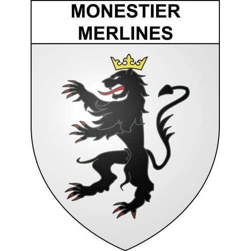 Monestier-Merlines Sticker wappen, gelsenkirchen, augsburg, klebender aufkleber