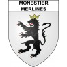 Monestier-Merlines 19 ville sticker blason écusson autocollant adhésif