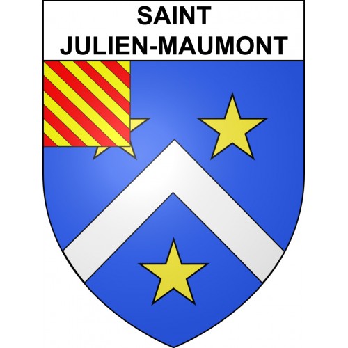 Pegatinas escudo de armas de Saint-Julien-Maumont adhesivo de la etiqueta engomada