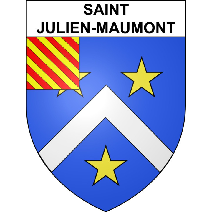 Pegatinas escudo de armas de Saint-Julien-Maumont adhesivo de la etiqueta engomada