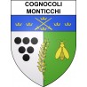 Pegatinas escudo de armas de Cognocoli-Monticchi adhesivo de la etiqueta engomada