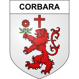 Pegatinas escudo de armas de Corbara adhesivo de la etiqueta engomada