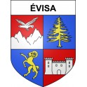 Pegatinas escudo de armas de Évisa adhesivo de la etiqueta engomada